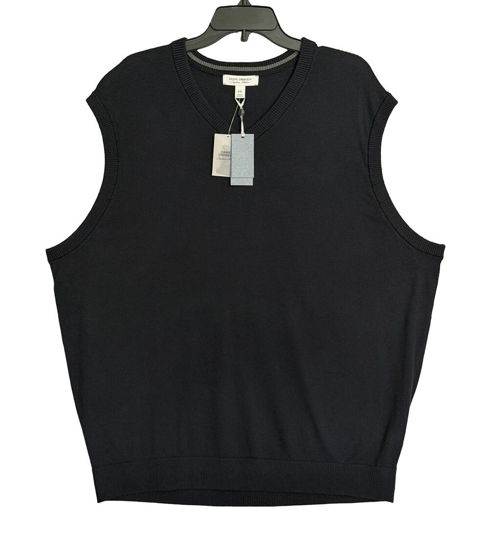 Daniel Cremieux Sweater Vest Men's XXL Supima Cotton Cashmere Blend Navy NWT